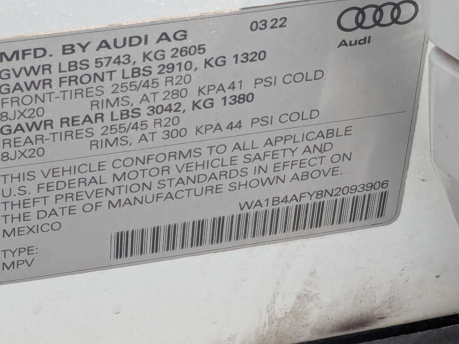 2022 Audi SQ5 Premium Plus TFSI quattro Tiptronic