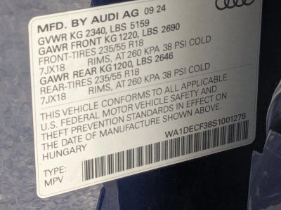 2025 Audi Q3 Premium 45 TFSI S line quattro Tiptronic