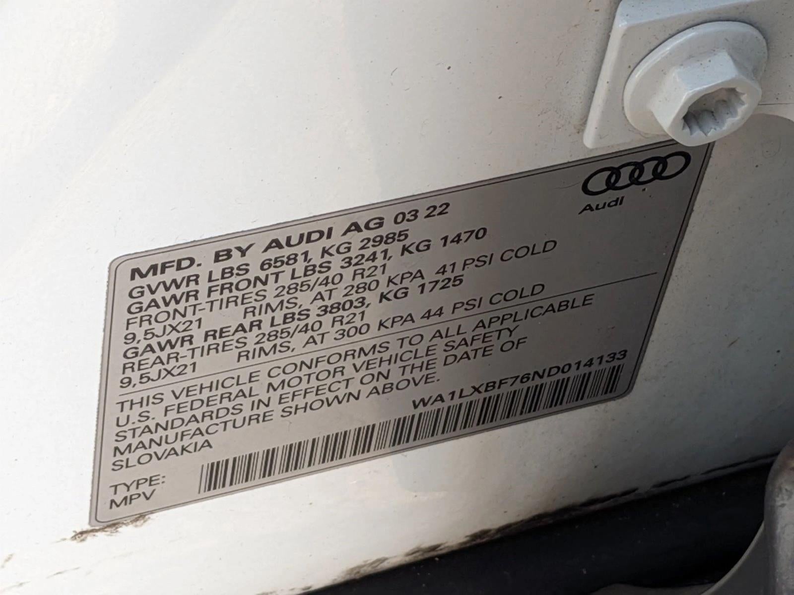 2022 Audi Q7 Premium Plus 55 TFSI quattro Tiptronic