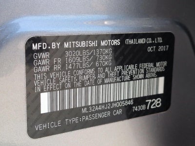2018 Mitsubishi Mirage SE