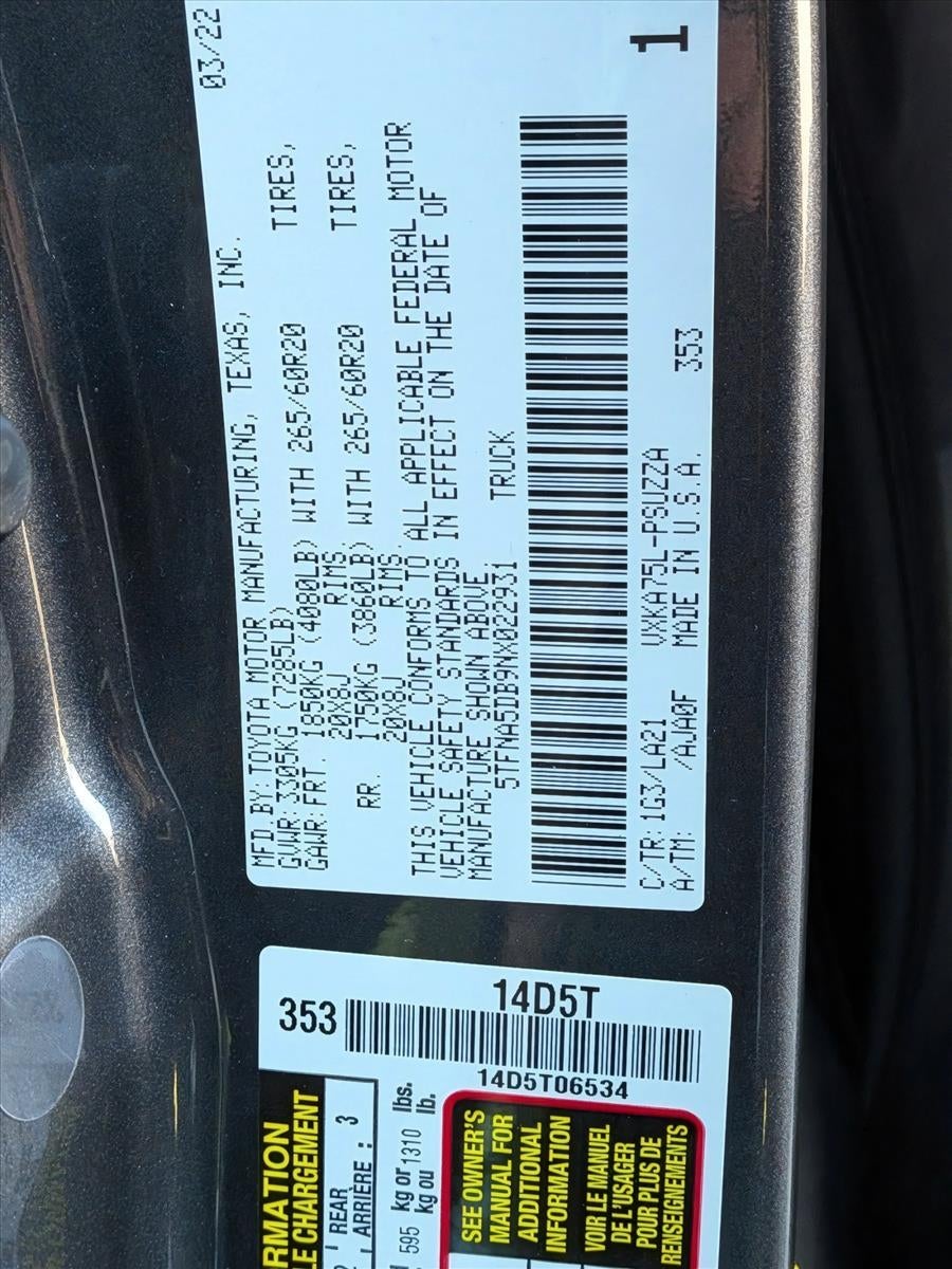 2022 Toyota Tundra 4WD Platinum