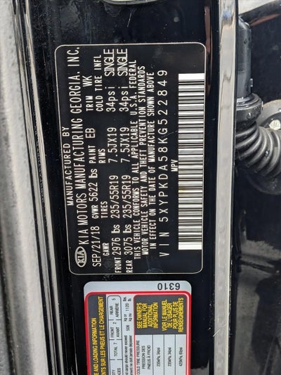 2019 Kia Sorento SX Limited V6