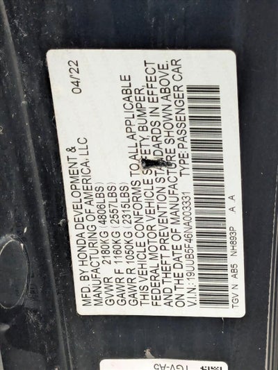 2022 Acura TLX FWD w/Technology Package