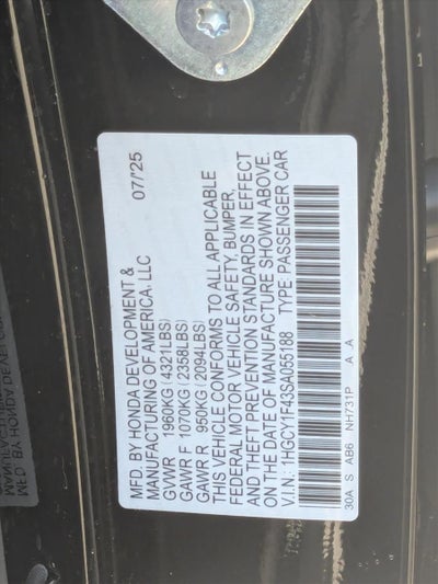 2025 Honda Accord Sedan SE CVT