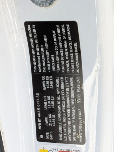 2016 Buick Cascada 2dr Conv Premium