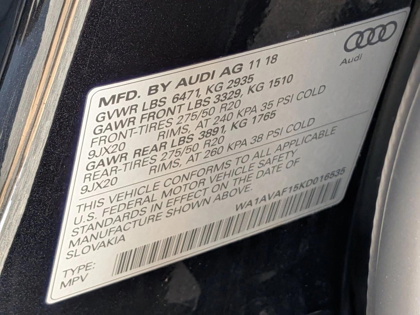 2019 Audi Q8 Premium 55 TFSI quattro