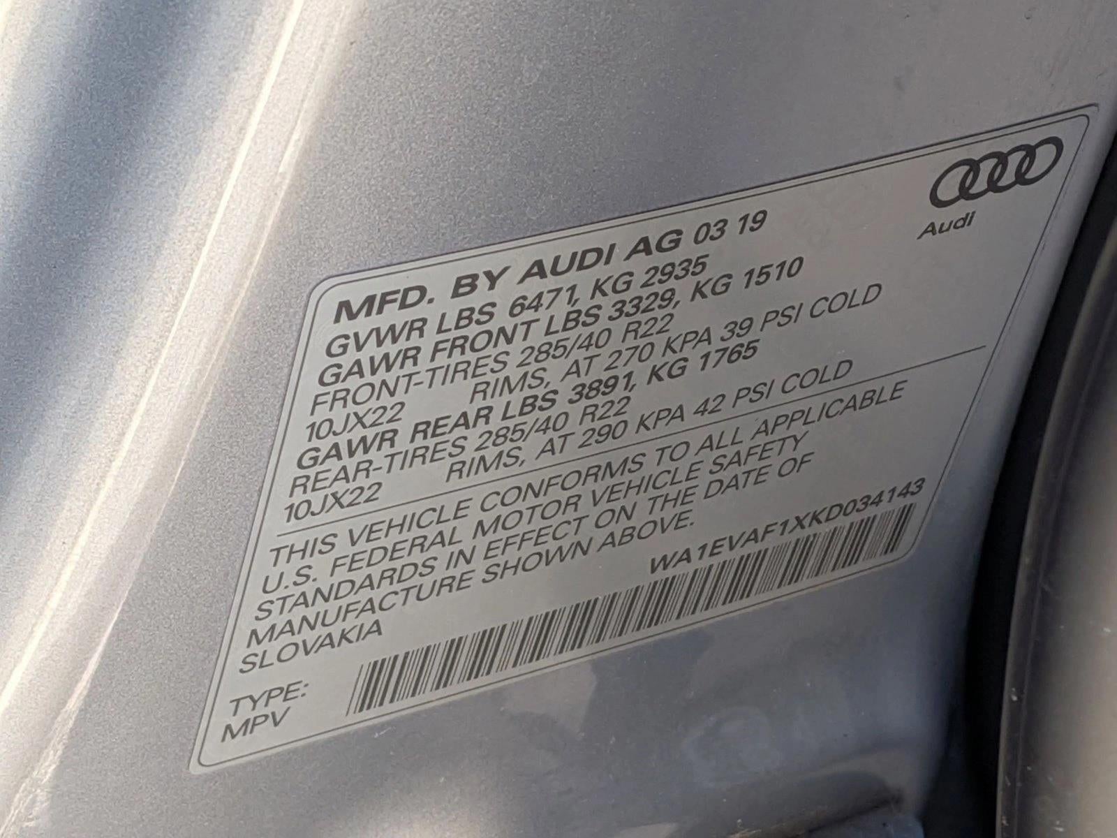 2019 Audi Q8 Premium Plus 55 TFSI quattro