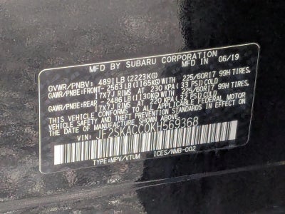 2019 Subaru Forester 2.5i