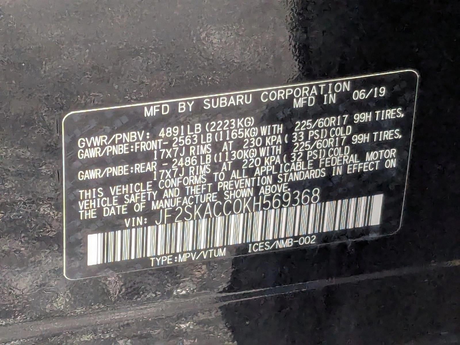 2019 Subaru Forester 2.5i