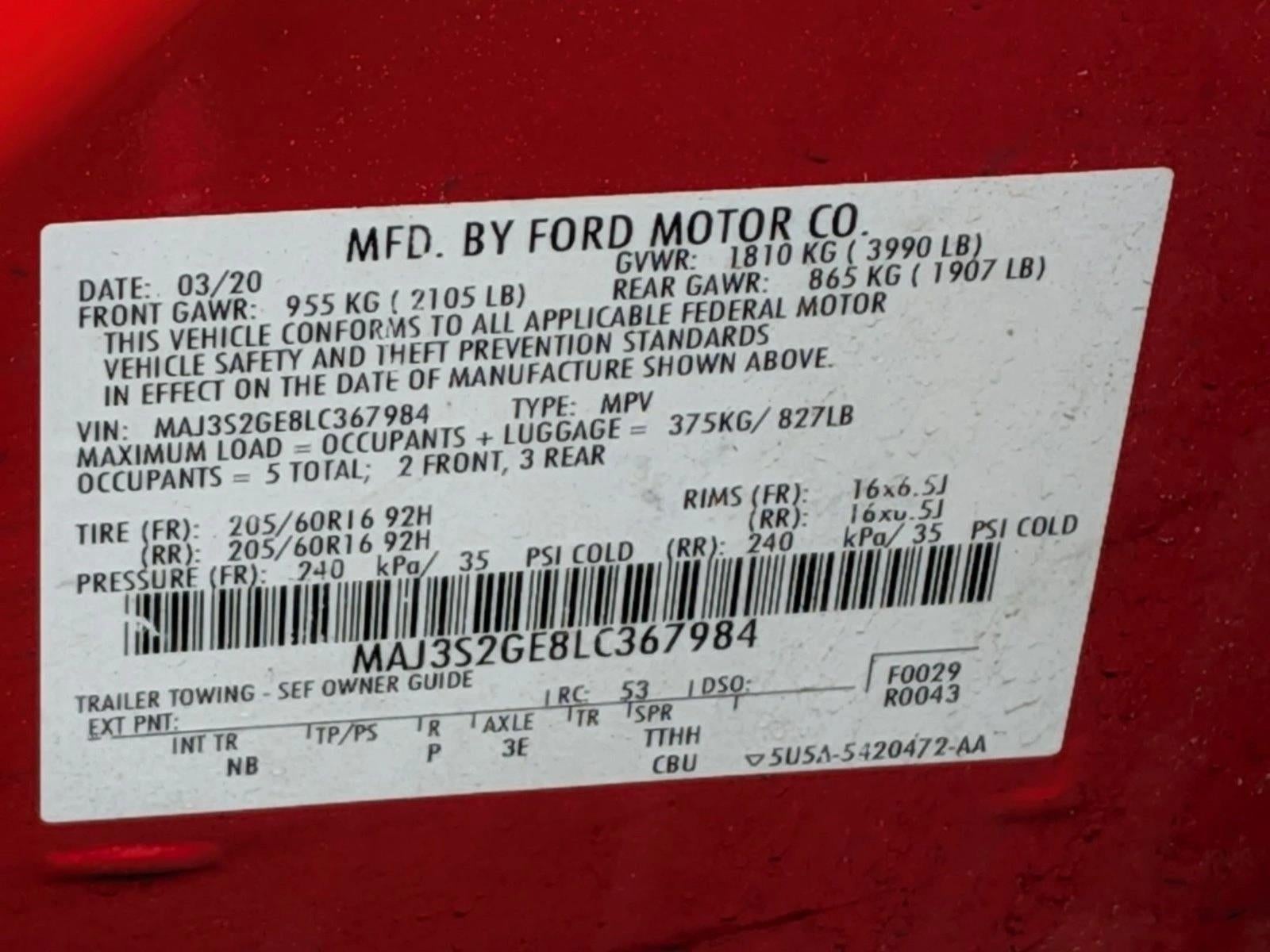 2020 Ford EcoSport SE FWD