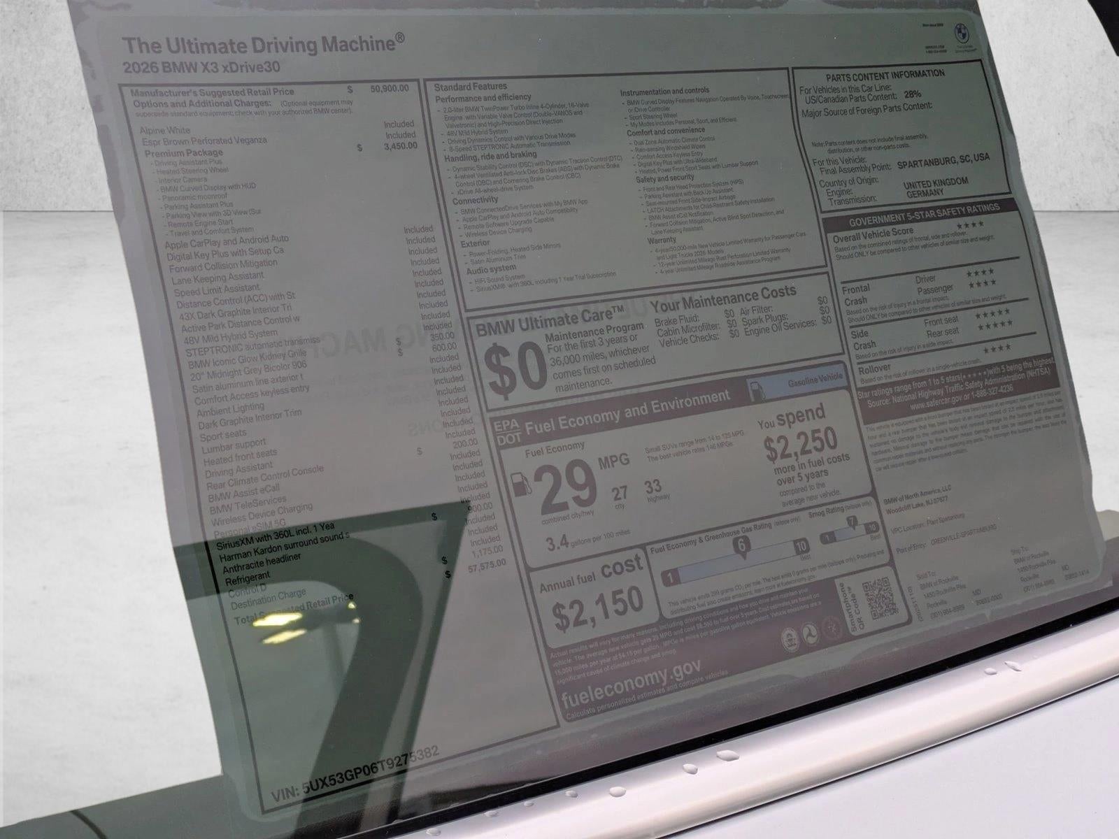 2026 BMW X3 30 xDrive Sports Activity Vehicle