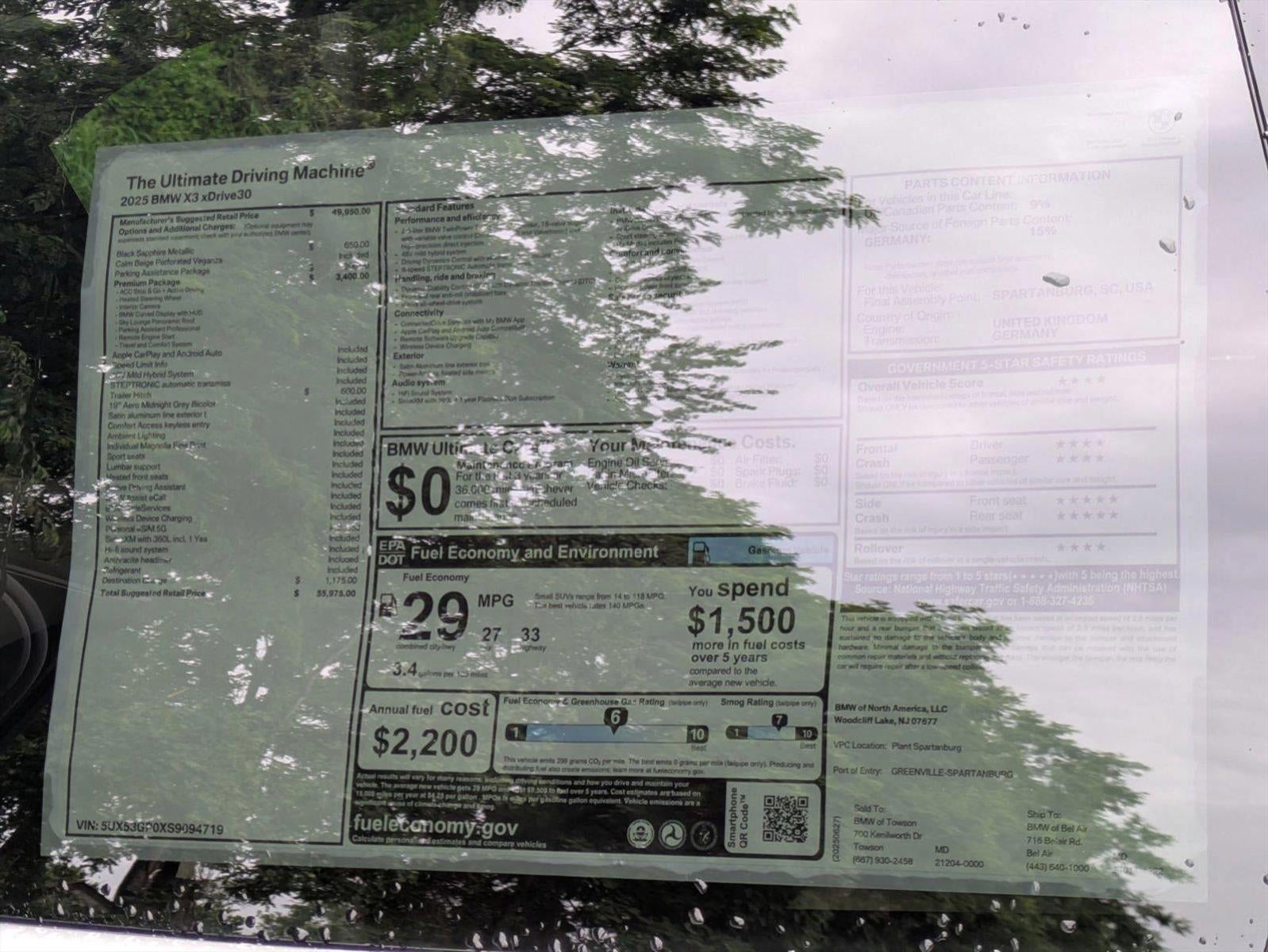 2025 BMW X3 30 xDrive Sports Activity Vehicle