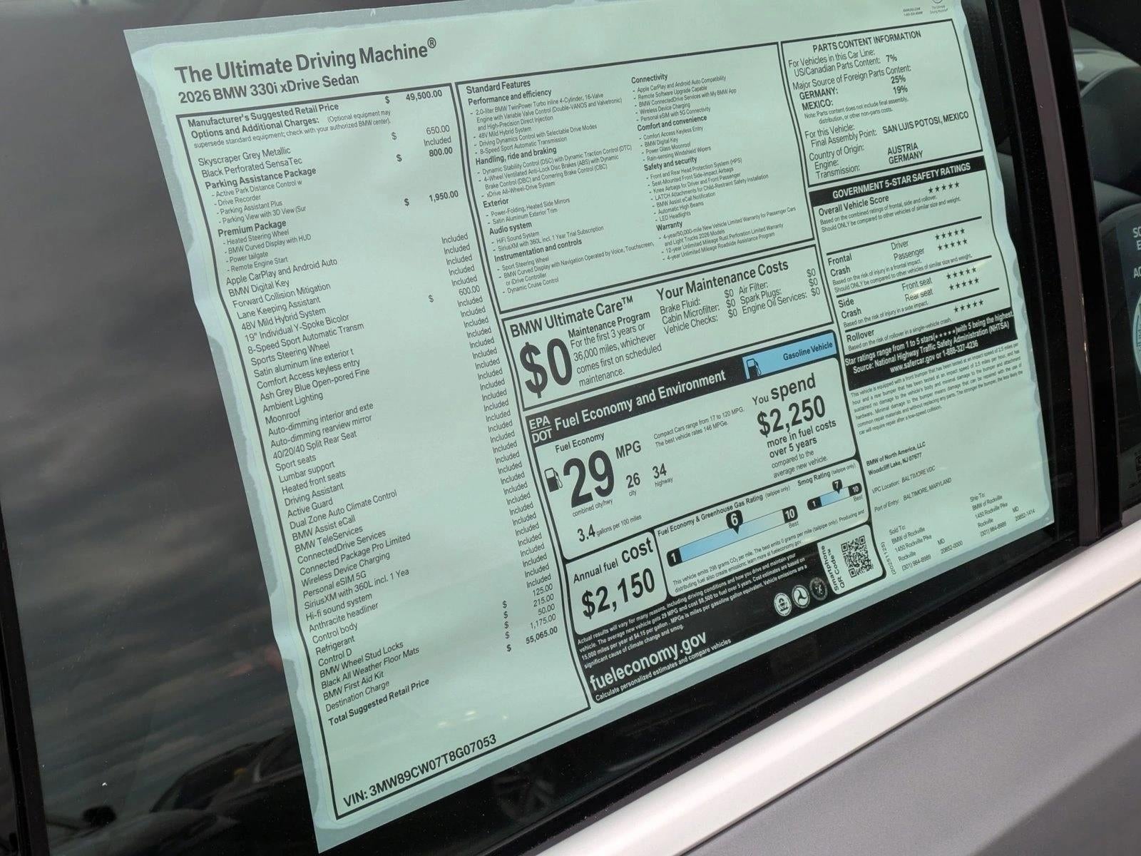 2026 BMW 330i NA xDrive Sedan