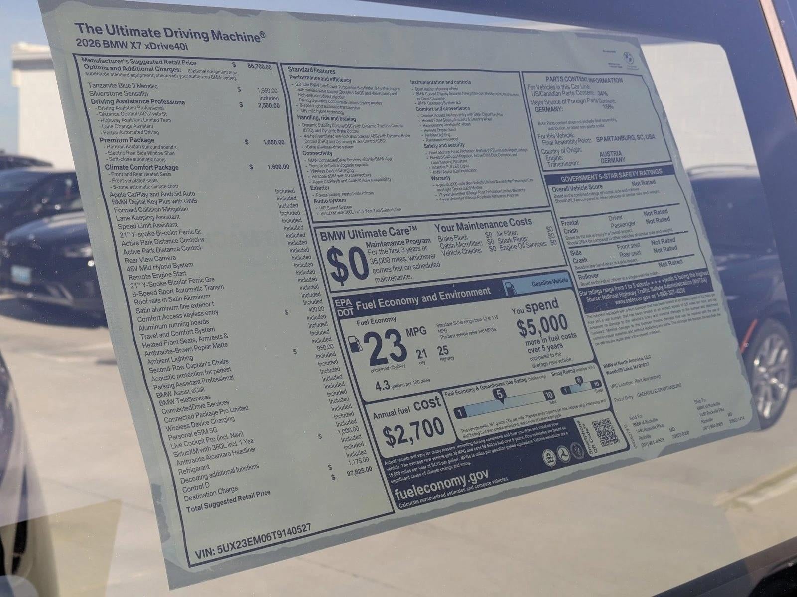 2026 BMW X7 xDrive40i Sports Activity Vehicle