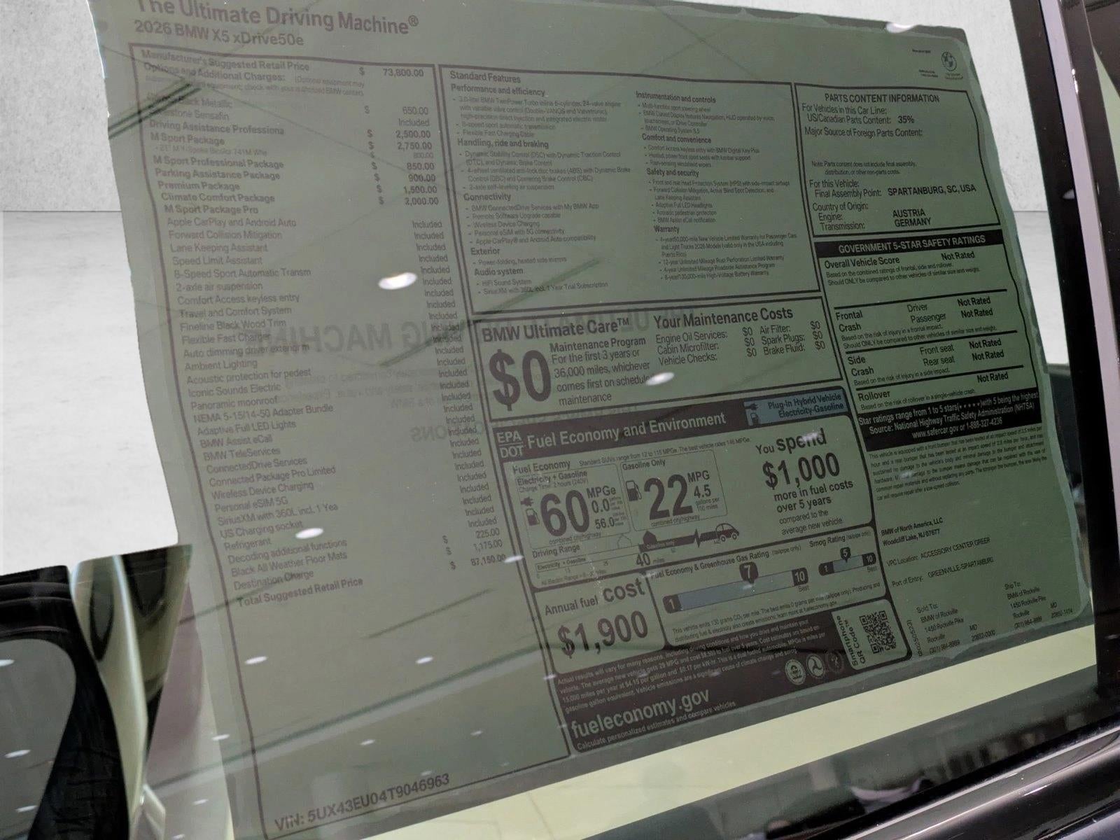 2026 BMW X5 xDrive50e Plug-In Hybrid