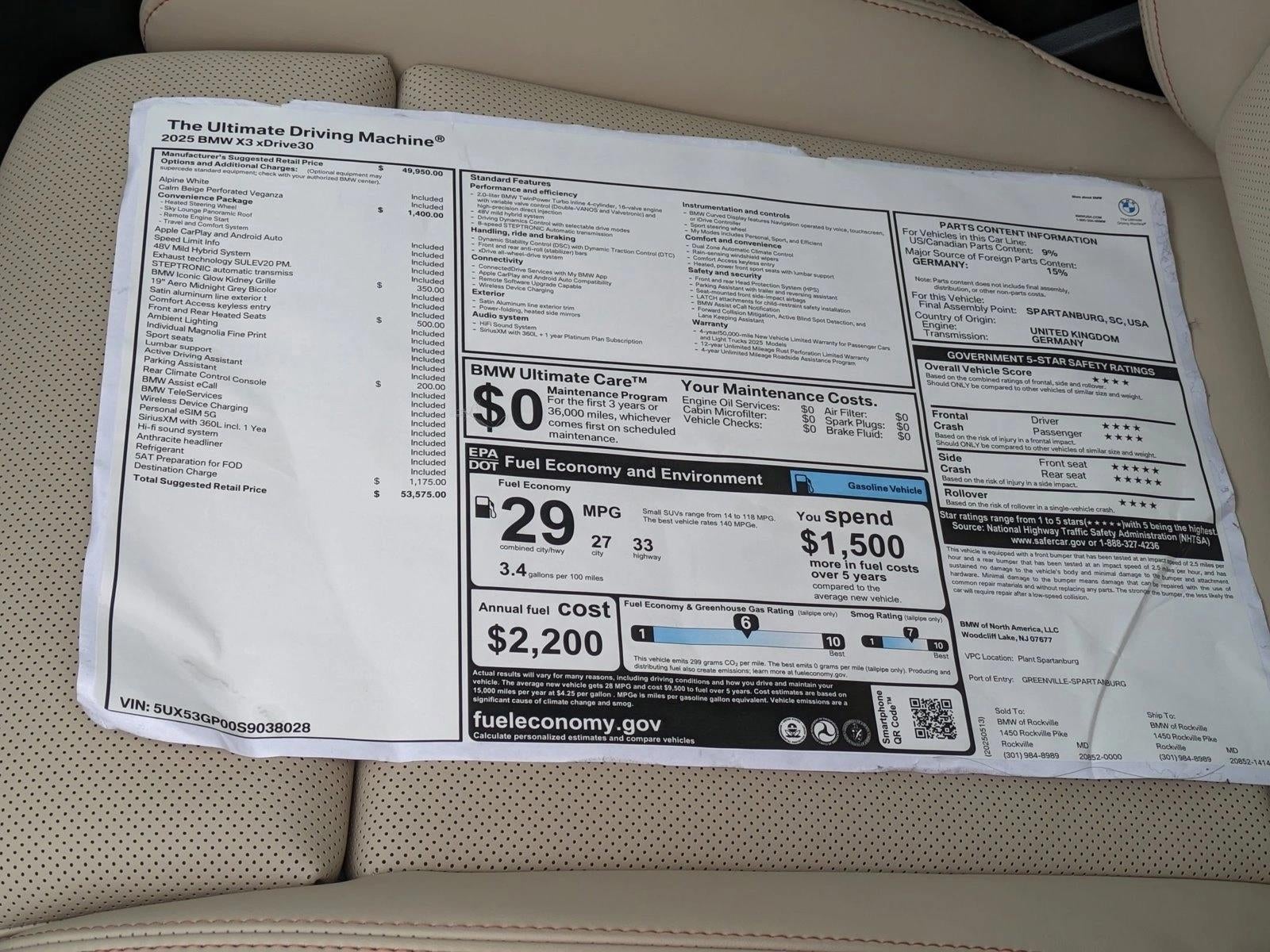 2025 BMW X3 30 xDrive Sports Activity Vehicle