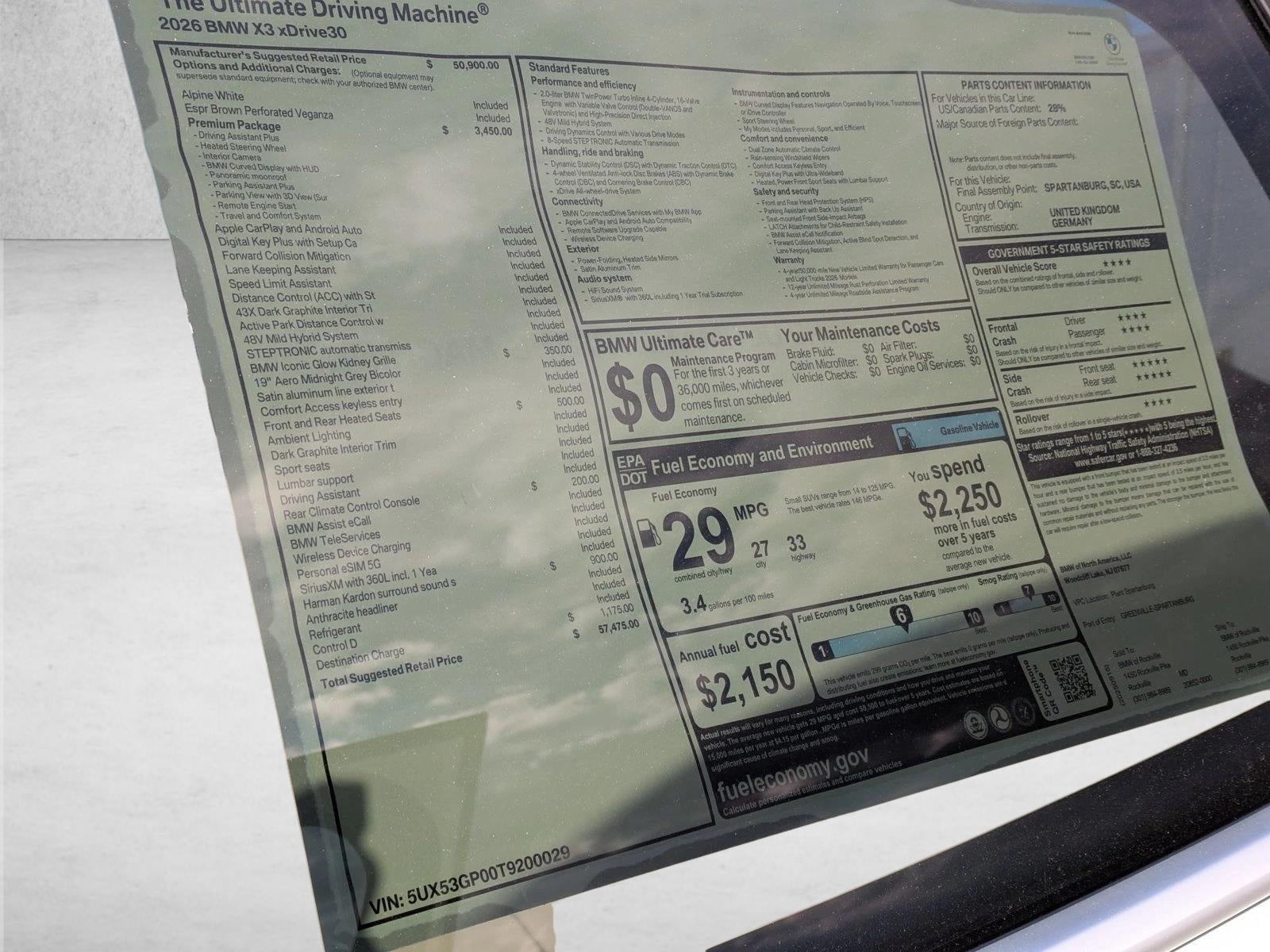 2026 BMW X3 30 xDrive Sports Activity Vehicle