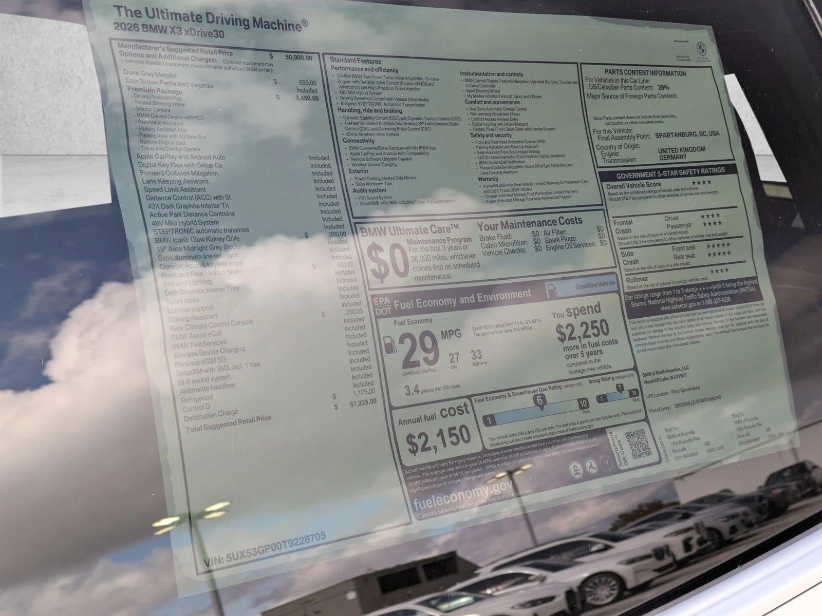 2026 BMW X3 30 xDrive Sports Activity Vehicle