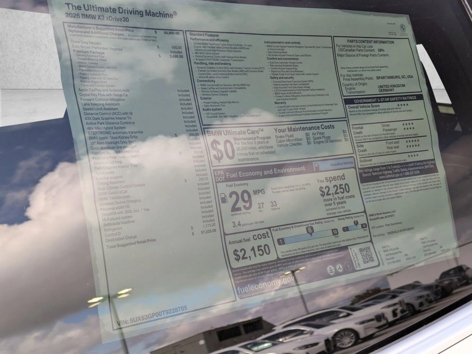 2026 BMW X3 30 xDrive Sports Activity Vehicle