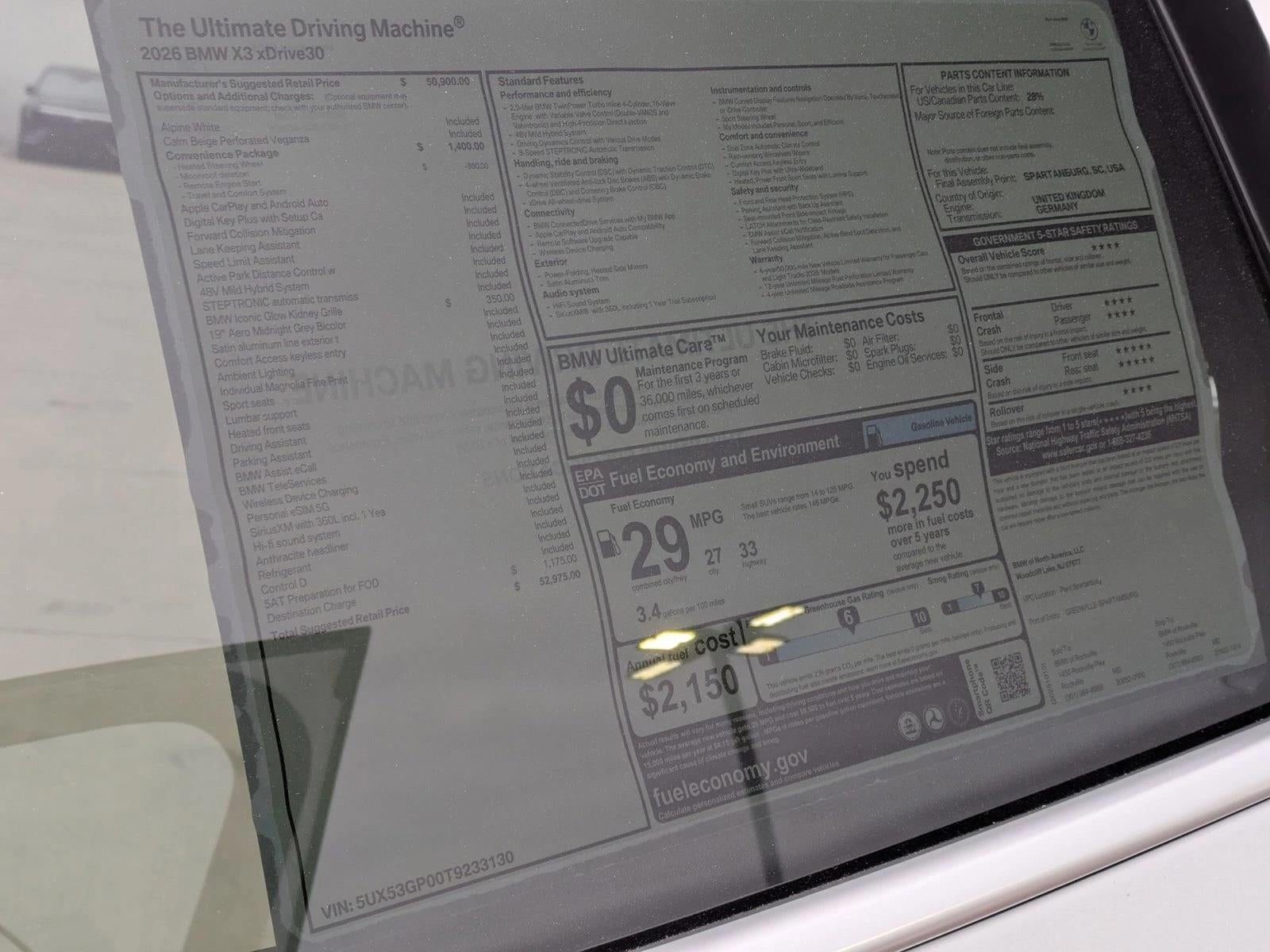 2026 BMW X3 30 xDrive Sports Activity Vehicle