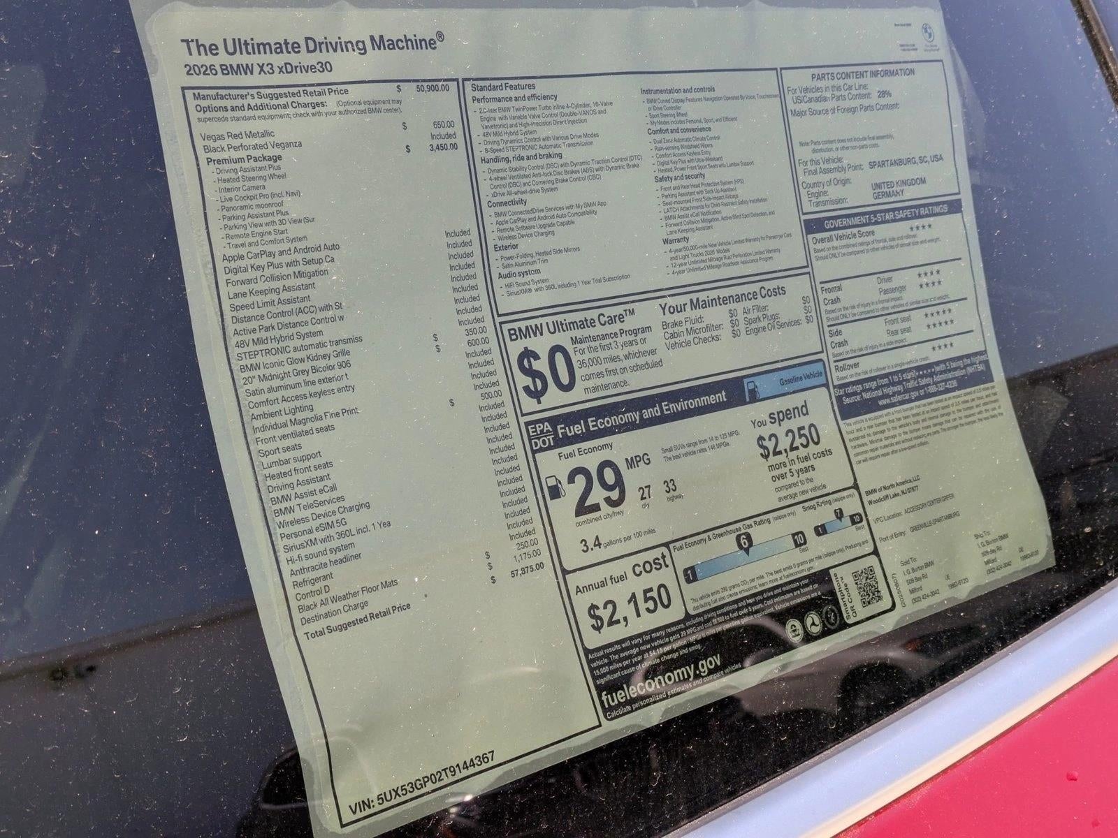 2026 BMW X3 30 xDrive Sports Activity Vehicle