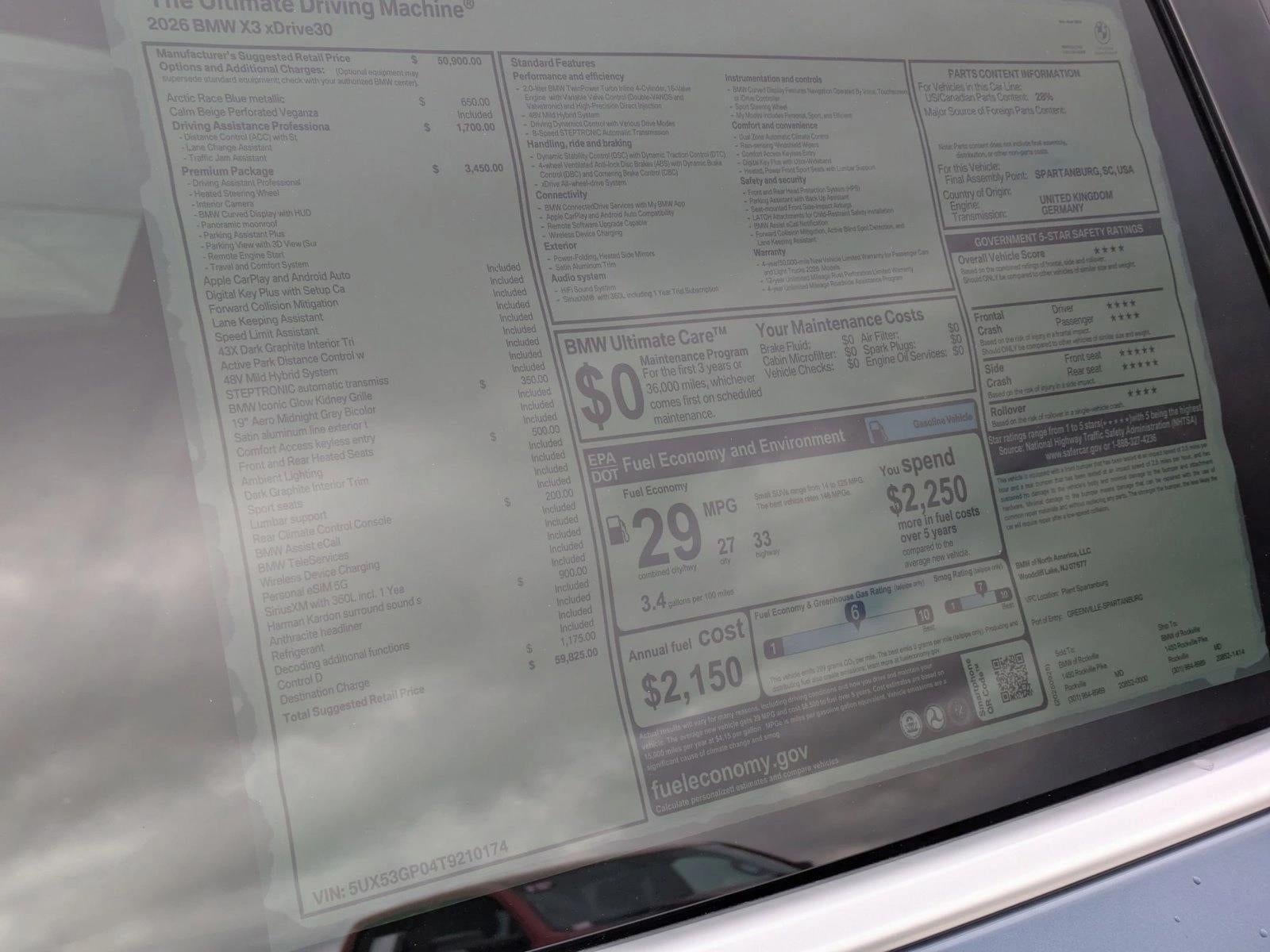 2026 BMW X3 30 xDrive Sports Activity Vehicle