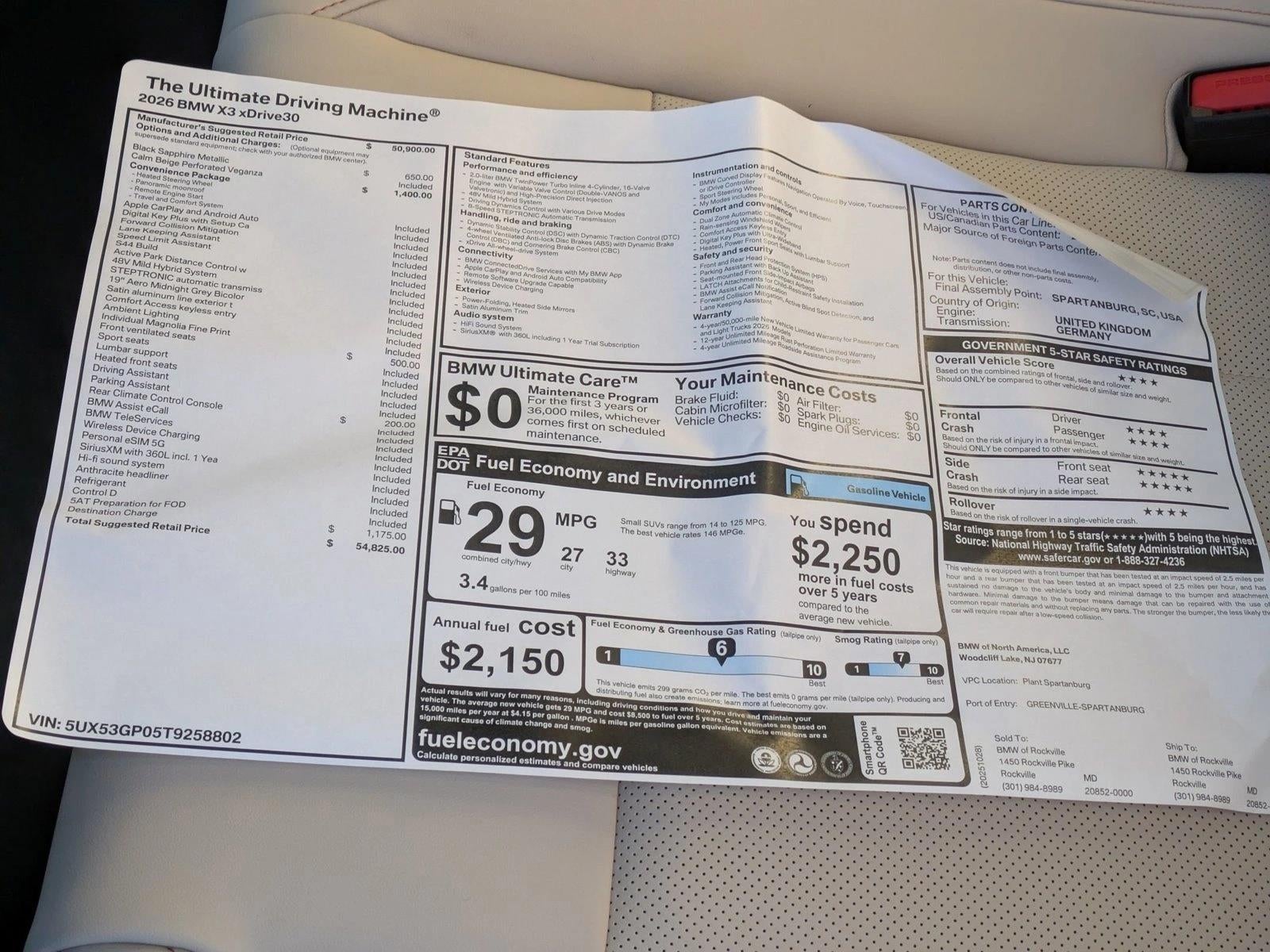 2026 BMW X3 30 xDrive Sports Activity Vehicle