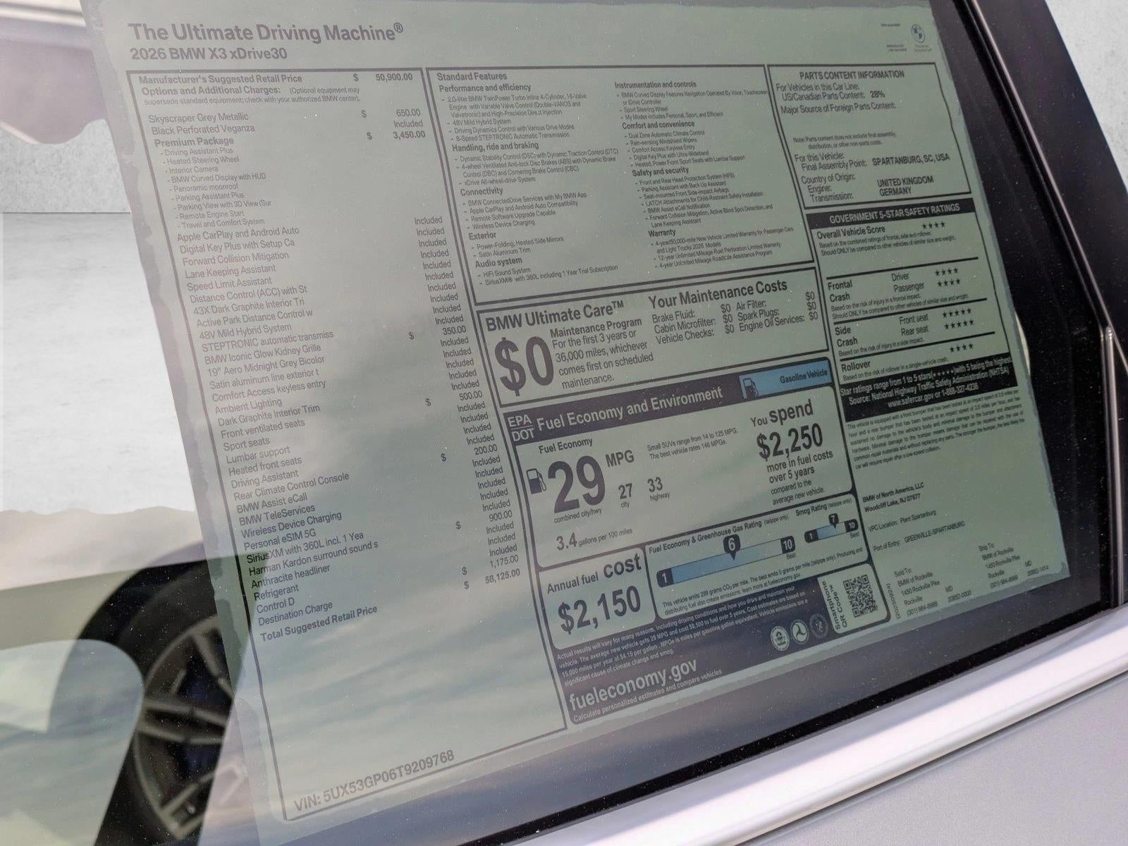 2026 BMW X3 30 xDrive Sports Activity Vehicle