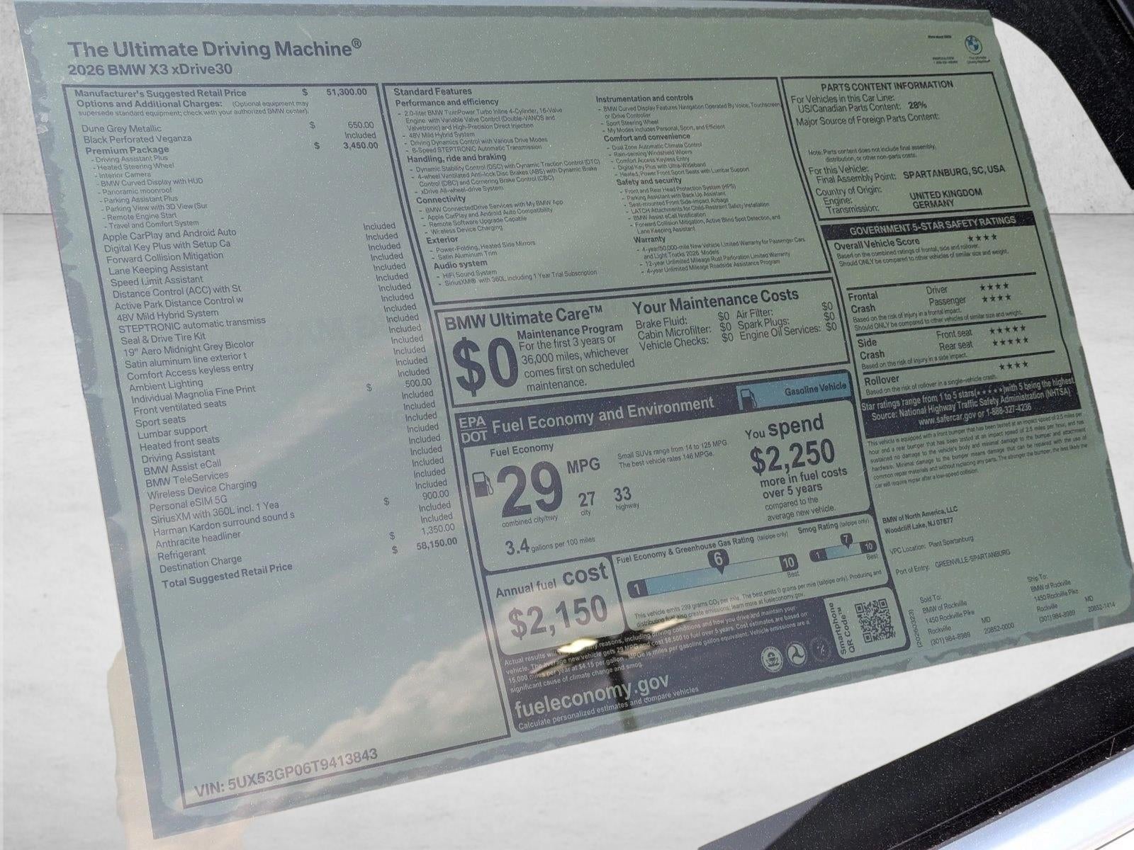 2026 BMW X3 30 xDrive Sports Activity Vehicle