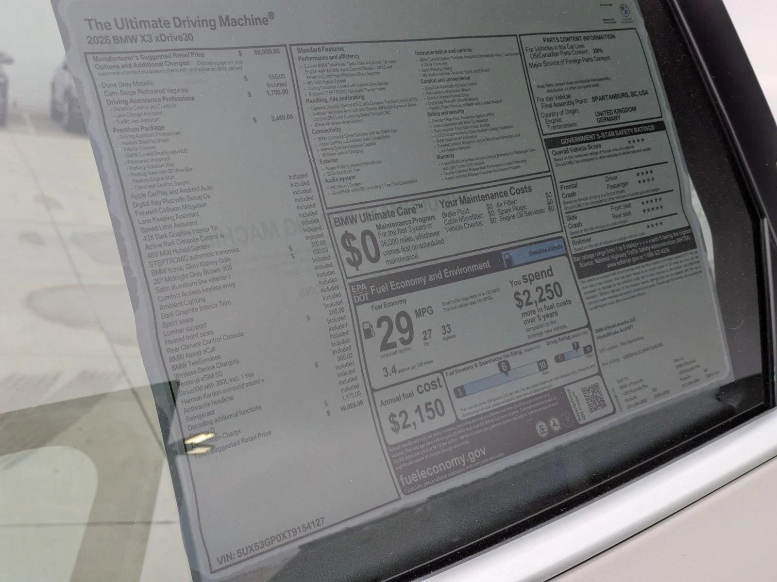 2026 BMW X3 30 xDrive Sports Activity Vehicle