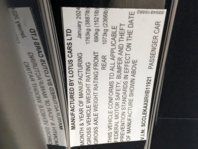 2024 Lotus Emira V6 First Edition Coupe