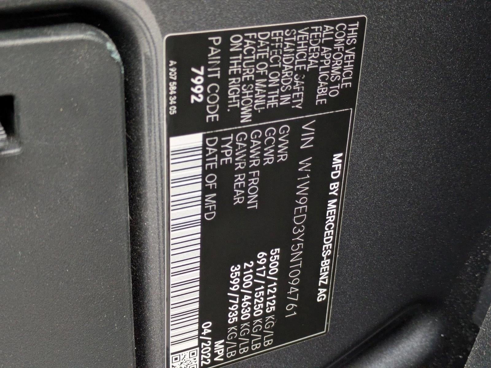 2022 Mercedes-Benz Sprinter Cargo Van 4500 High Roof V6 170" Extended RWD