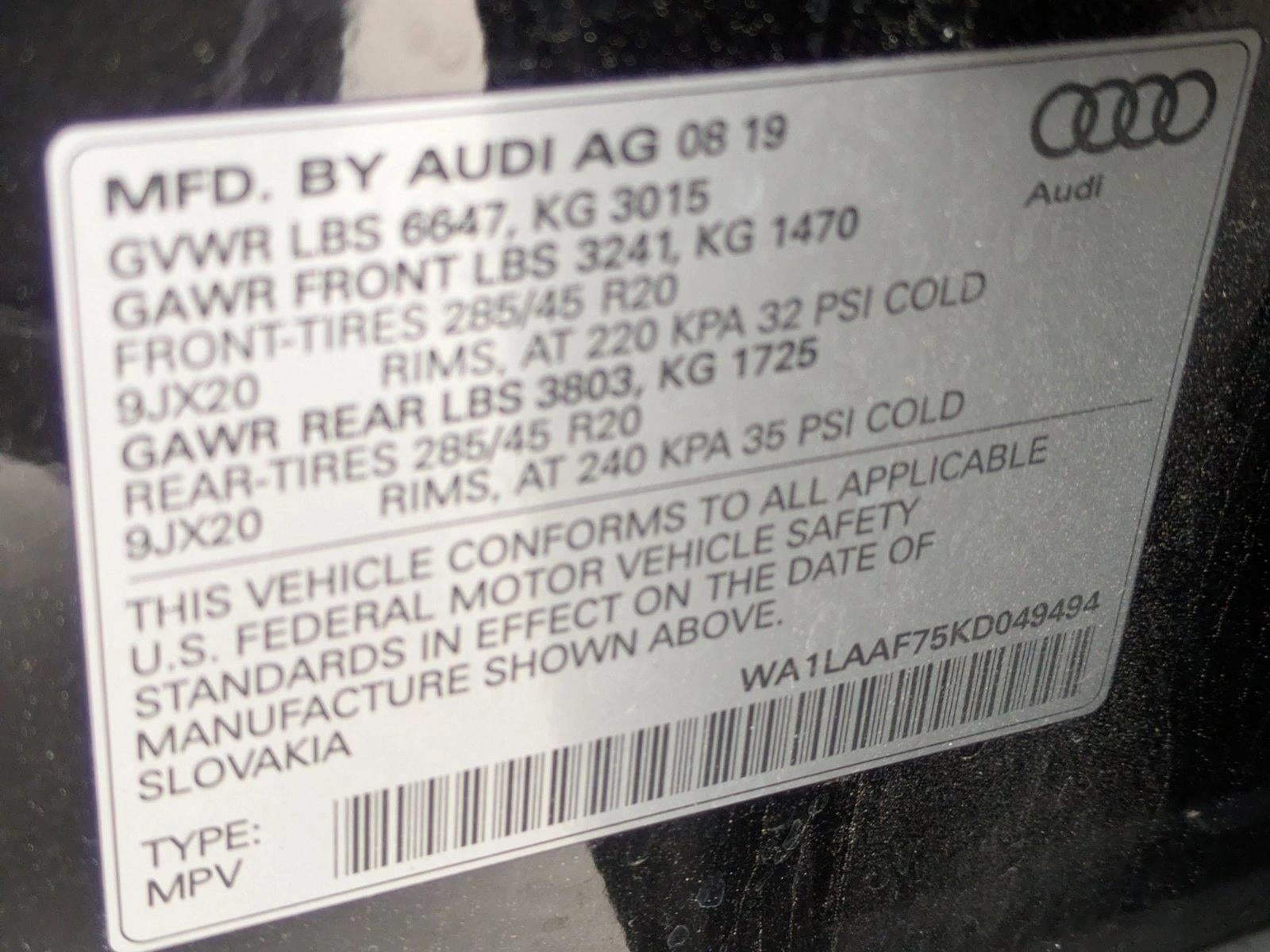2019 Audi Q7 Premium Plus 55 TFSI quattro