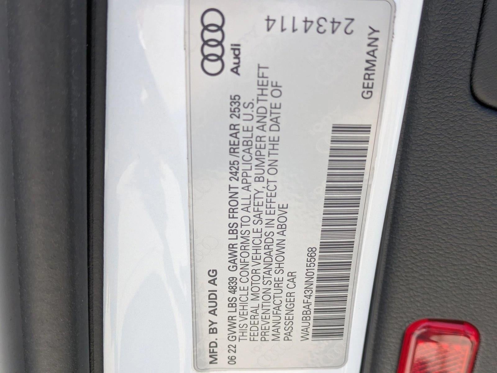 2022 Audi A4 Sedan Premium Plus 40 TFSI quattro