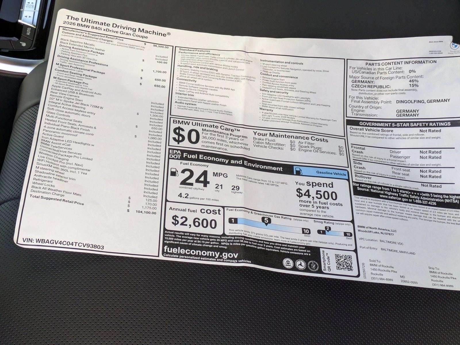 2026 BMW 840i Gran Coupe