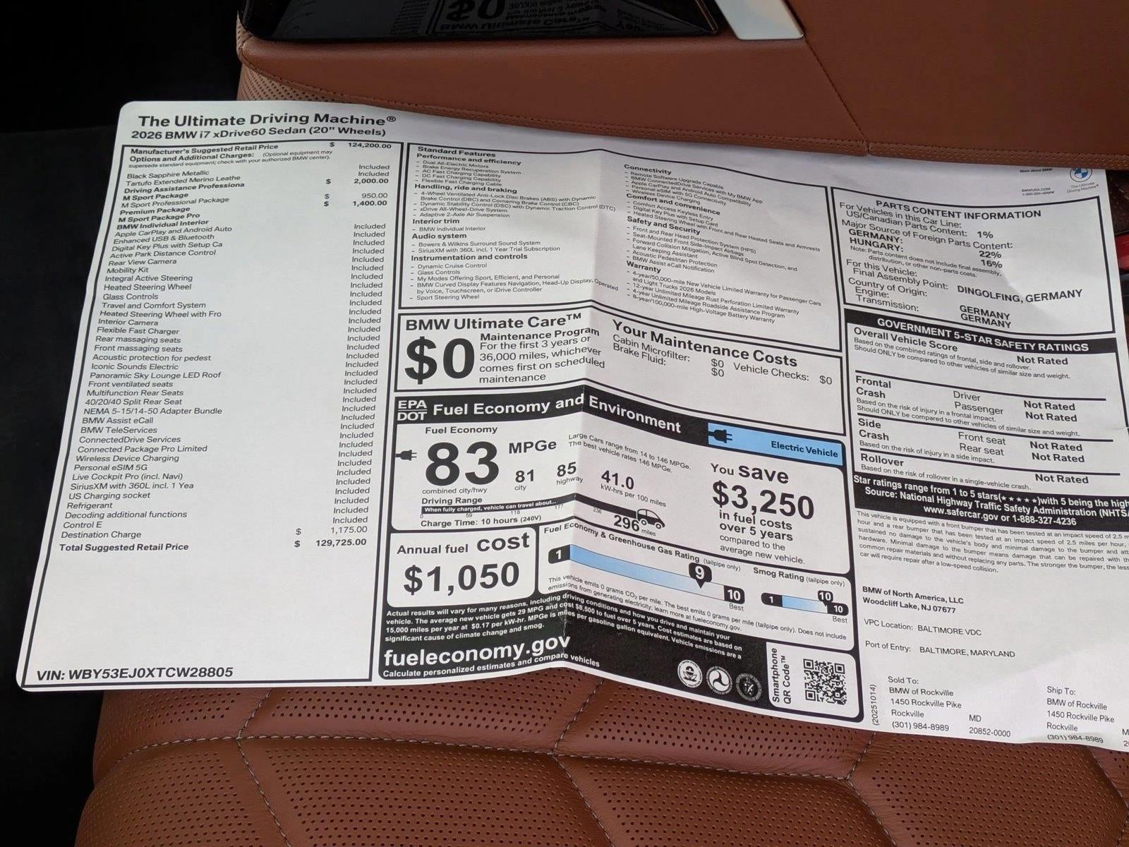 2026 BMW i7 xDrive60 Sedan