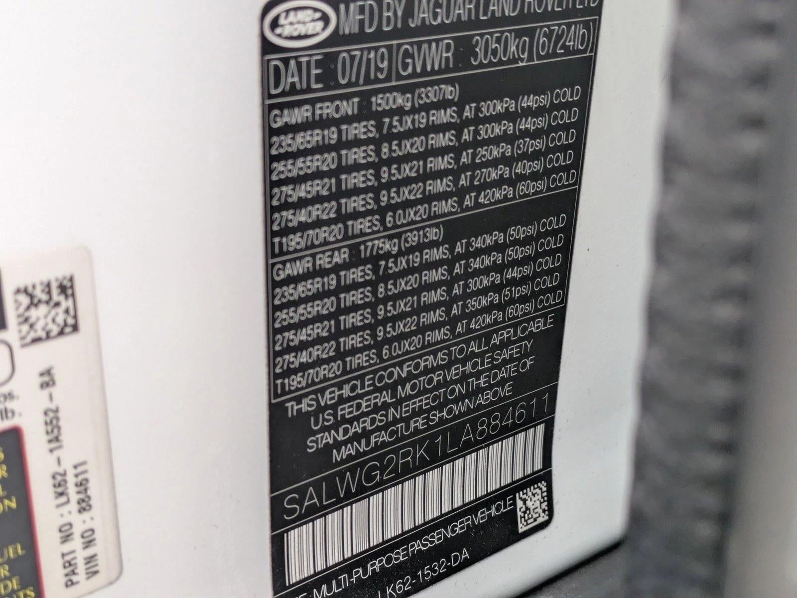 2020 Land Rover Range Rover Sport Td6 Diesel SE