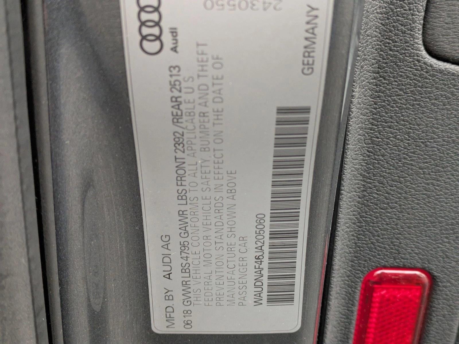 2018 Audi A4 2.0 TFSI Premium S Tronic quattro AWD