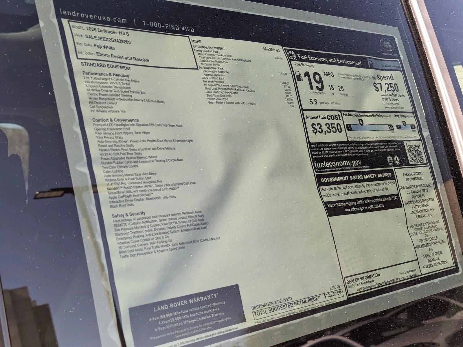 2025 Land Rover Defender 110 P300 S