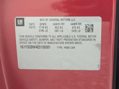 2012 Chevrolet Corvette Convertible Grand Sport 3LT