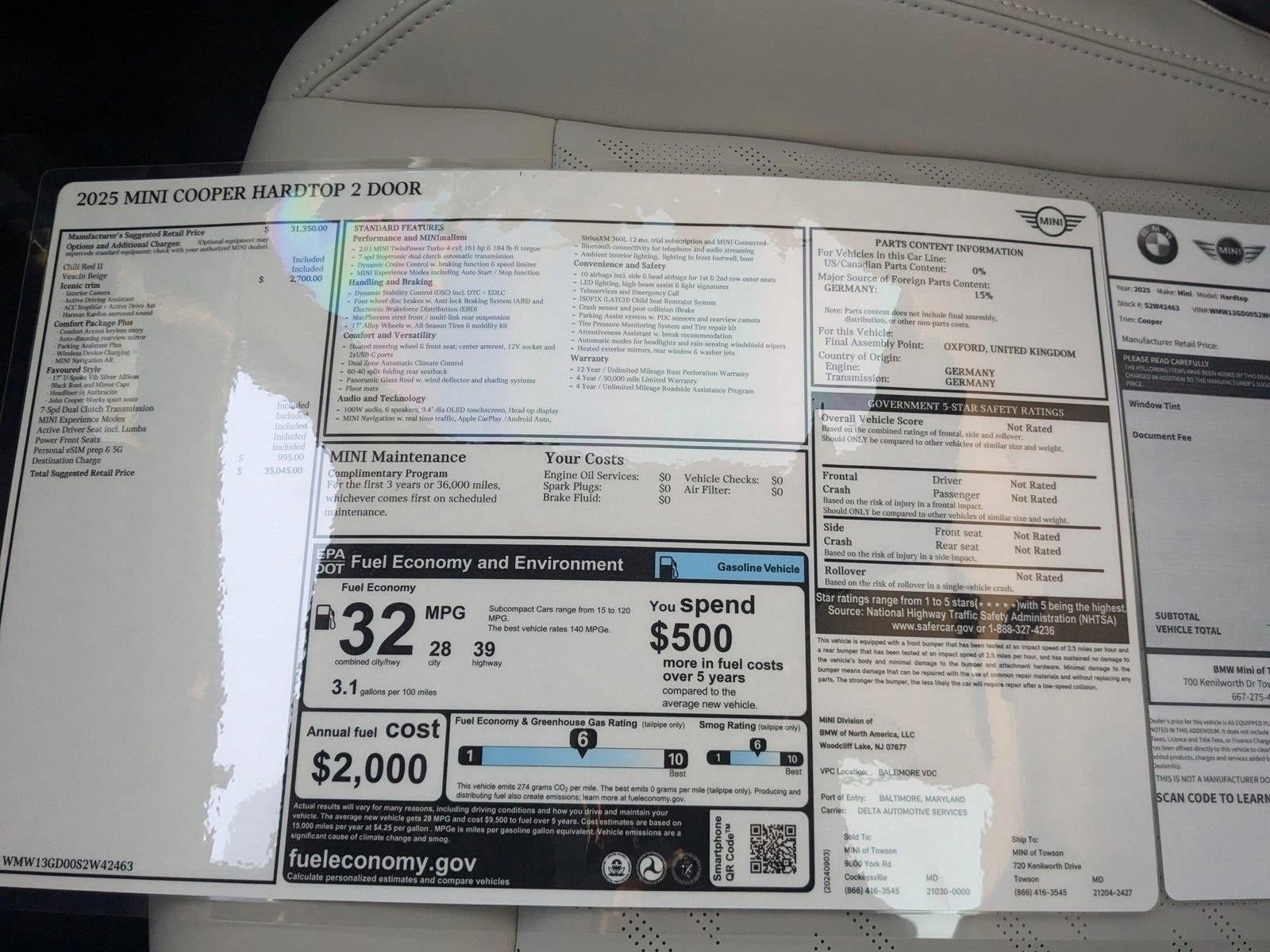 2025 MINI Cooper Hardtop 2 Door Iconic Base