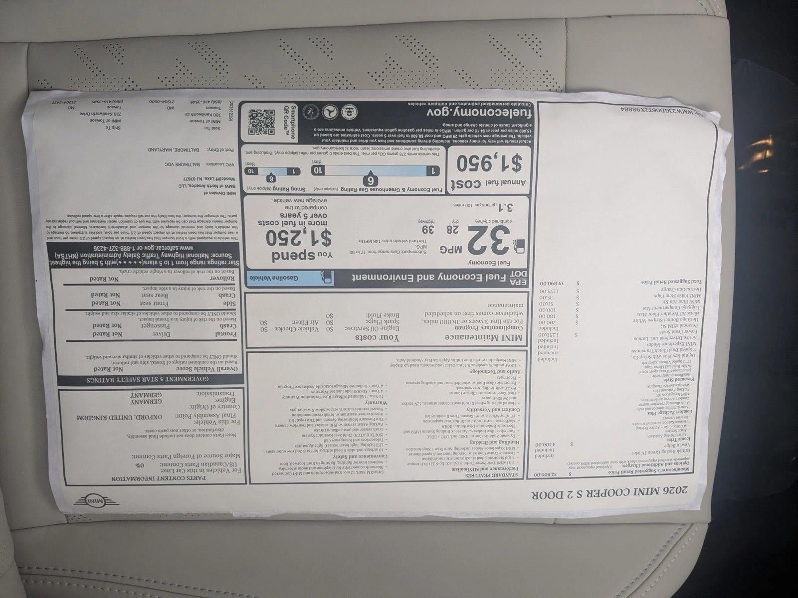 2026 MINI Cooper S Hardtop 2 Door Iconic Base