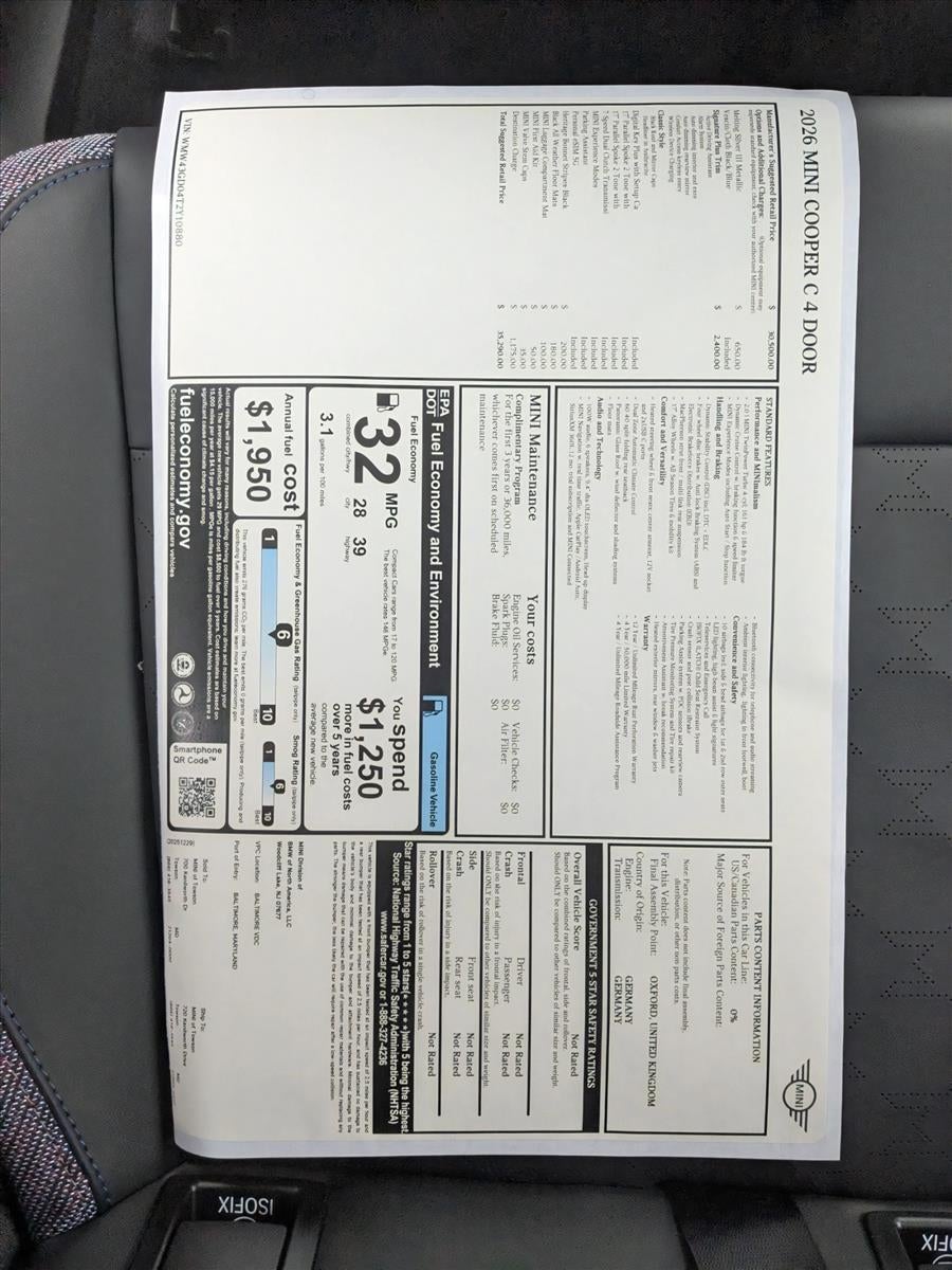 2026 MINI Cooper Hardtop 4 Door Base