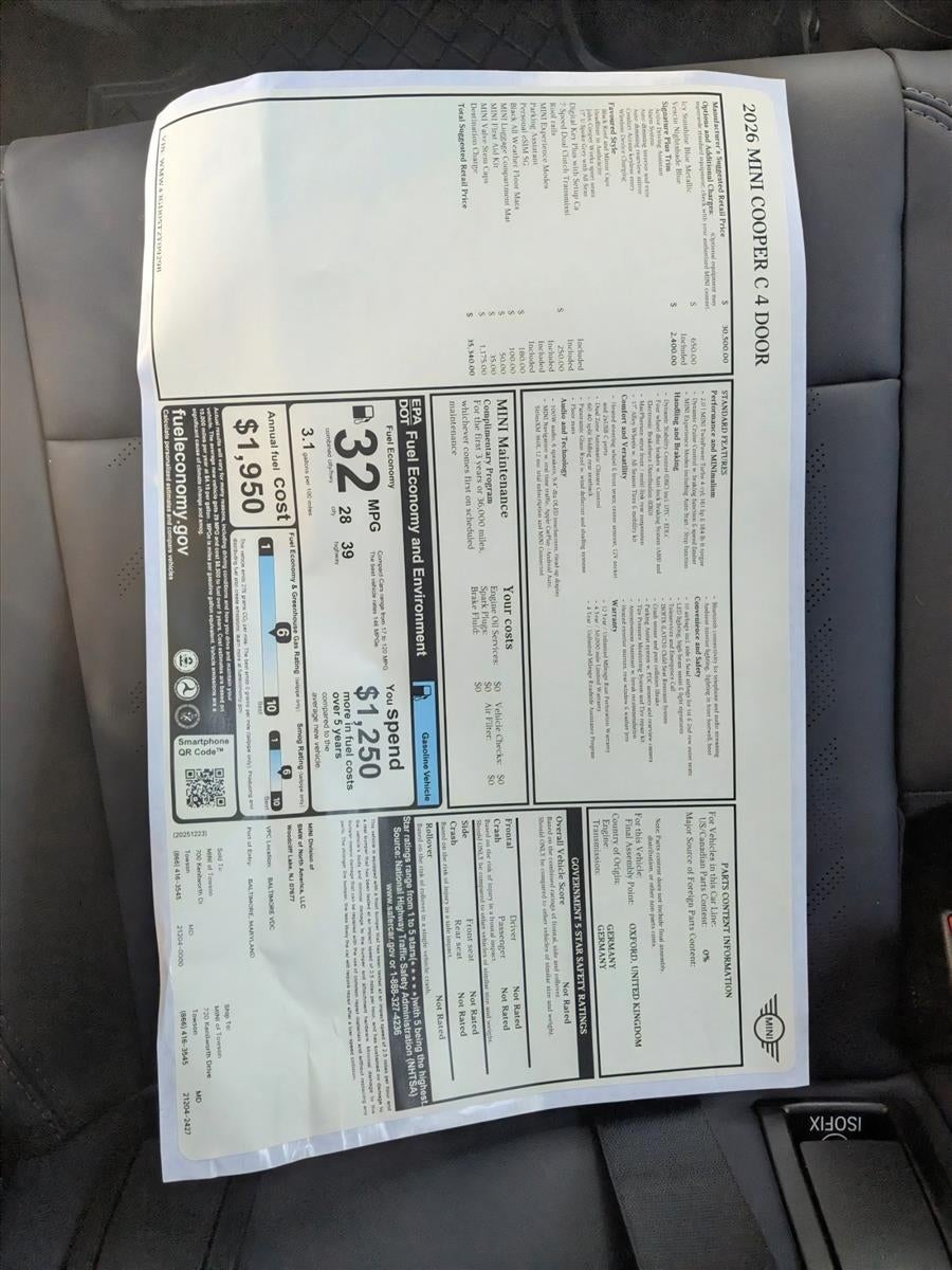 2026 MINI Cooper Hardtop 4 Door Base