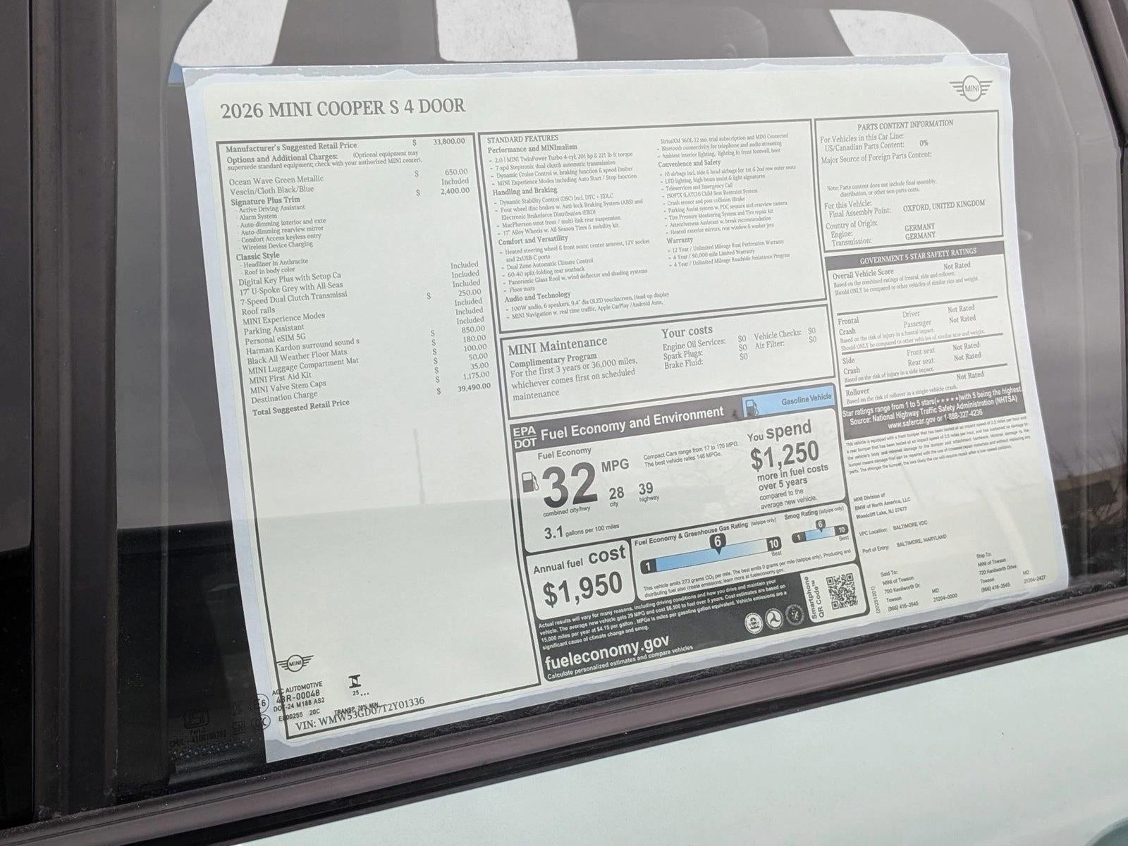 2026 MINI Cooper S Hardtop 4 Door Base