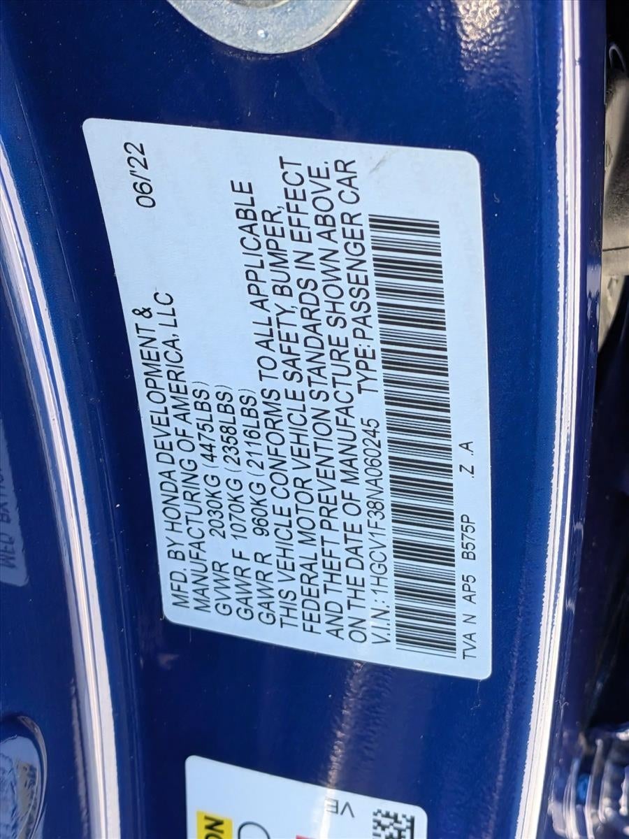 2022 Honda Accord Sedan Sport 1.5T CVT