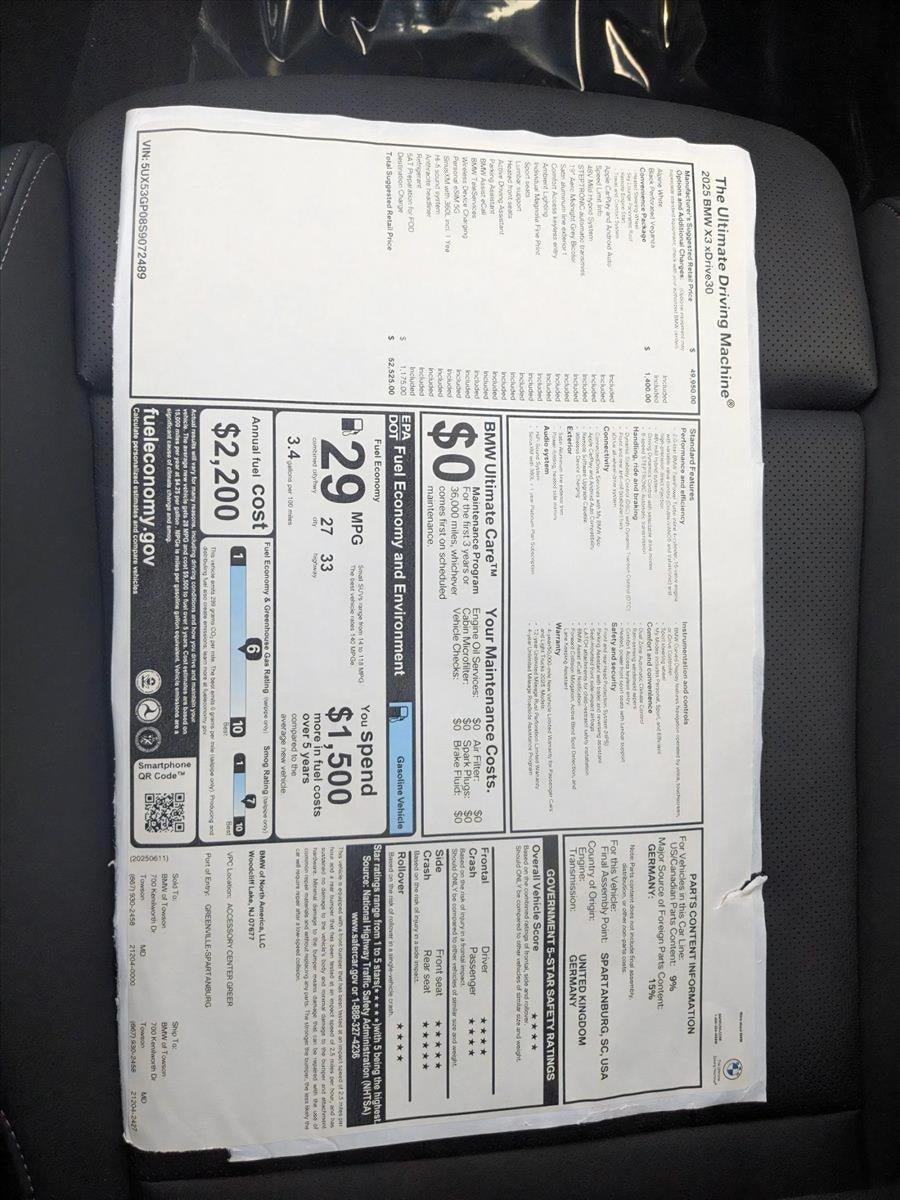 2025 BMW X3 30 xDrive Sports Activity Vehicle