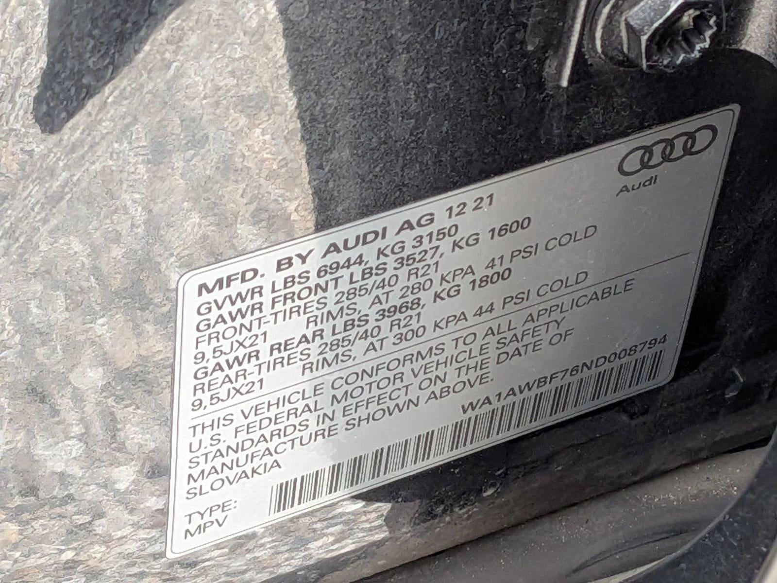 2022 Audi SQ7 Premium Plus 4.0 TFSI quattro