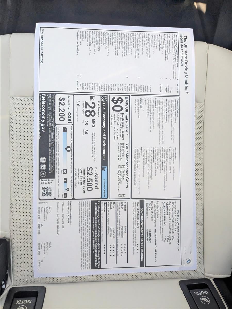 2026 BMW X1 xDrive28i Sports Activity Vehicle