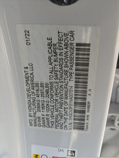 2022 Honda Accord Hybrid EX-L Sedan